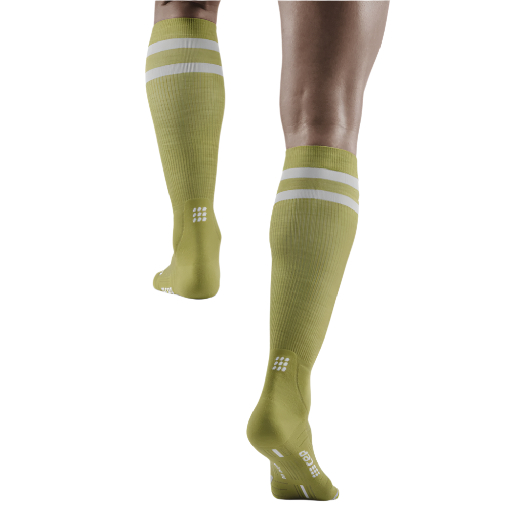 CEP Hiking 80's Socks, Tall, Men, Olive/Grey, Back View