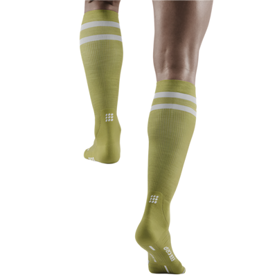 CEP Hiking 80's Socks, Tall, Men, Olive/Grey, Back View