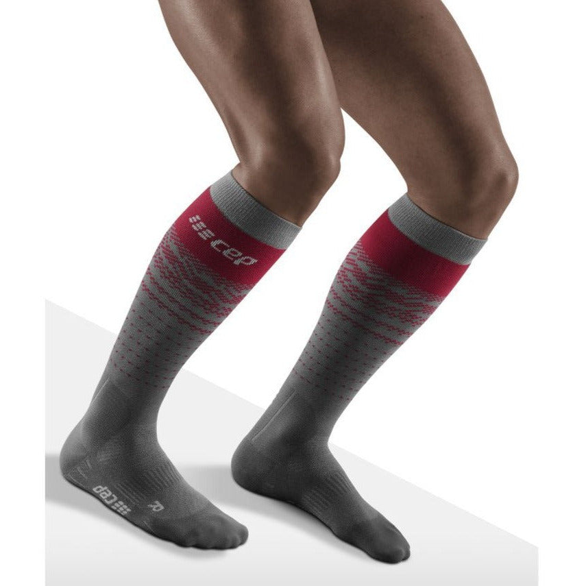 Ski Thermo Merino Socks, Men, Grey/Red - Front View Model