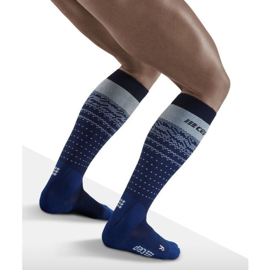Ski Thermo Merino Socks, Men, Blue/Grey - Back View Model