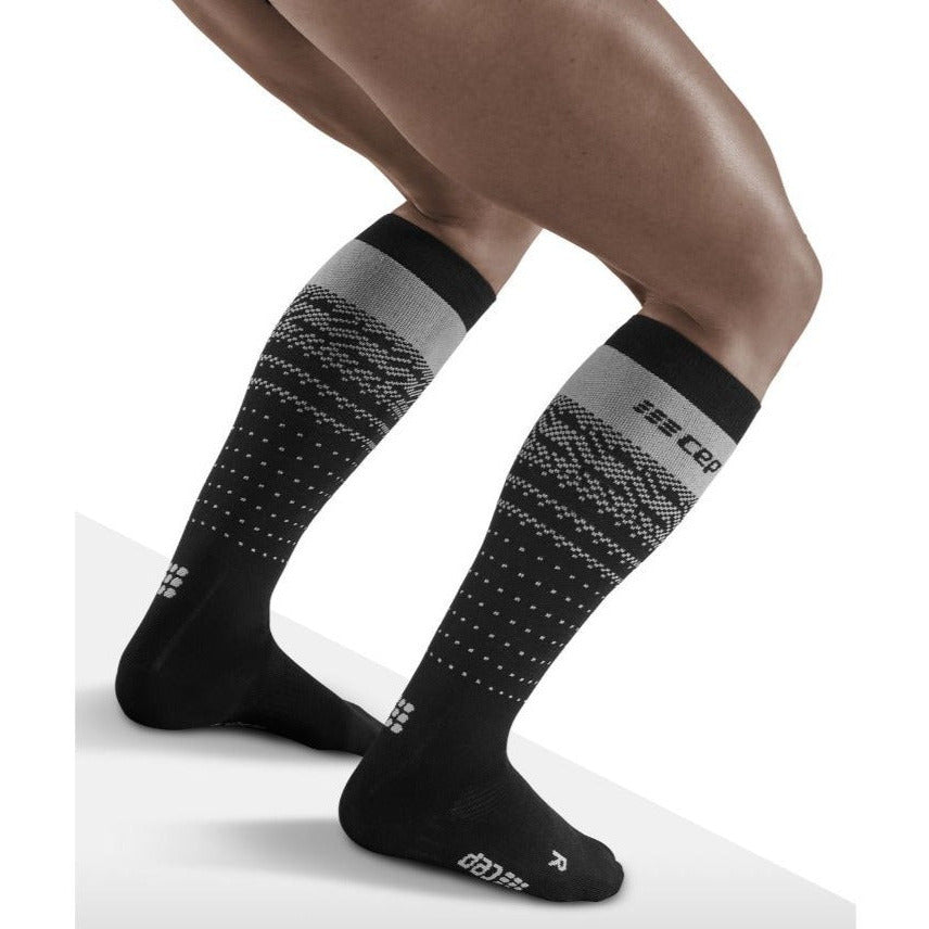 Ski Thermo Merino Socks, Men, Black/Grey - Back View Model