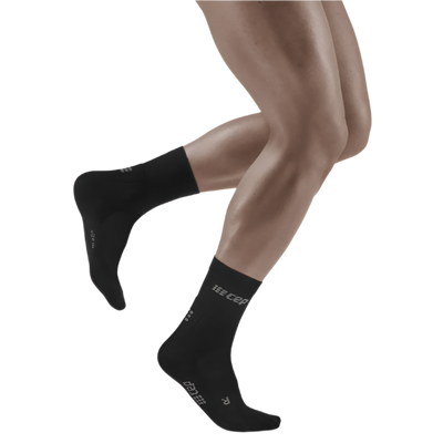 Cold Weather Mid-Cut Socks, Men, Black - Front View Model