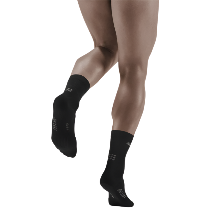 Cold Weather Mid-Cut Socks, Men, Black - Back View Model