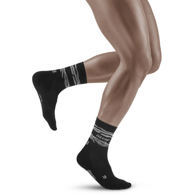 Animal Mid-Cut Socks, Men, Black/White - Front View Model