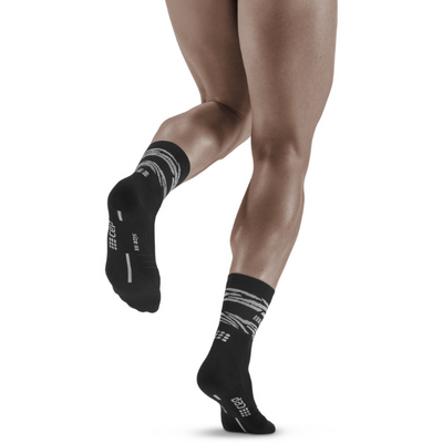 Animal Mid-Cut Socks, Men, Black/White - Back View Model