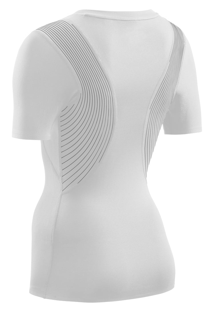 Wingtech Short Sleeve Shirt, Women, White, Back View