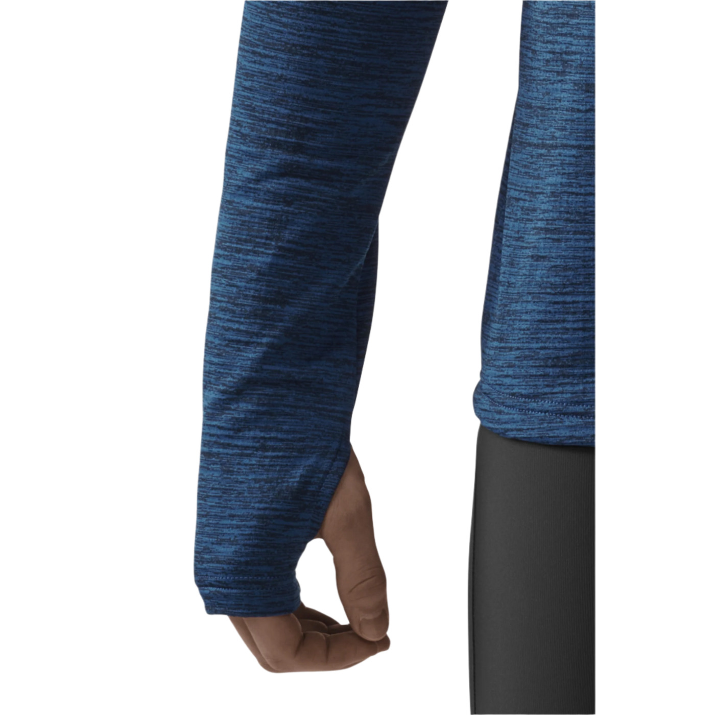 Winter Run Quarter Zip Pullover, Men, Dark Blue Melange, Sleeve Detail