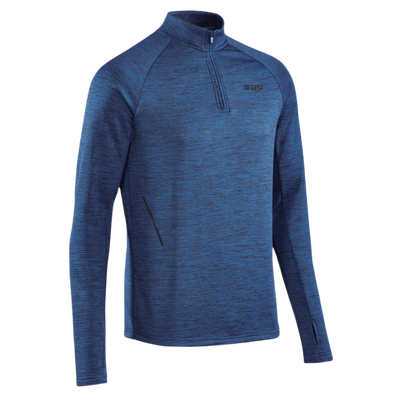 Winter Run Quarter Zip Pullover, Men, Dark Blue Melange, Front View