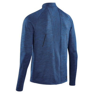 Winter Run Quarter Zip Pullover, Men, Dark Blue Melange, Back View