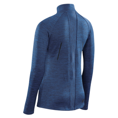 Winter Run Quarter Zip Pullover, Women, Dark Blue Melange, Back View