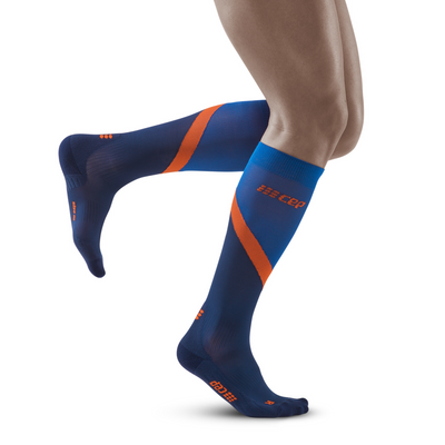 Chevron Tall Compression Socks, Men, Peacoat/Blue