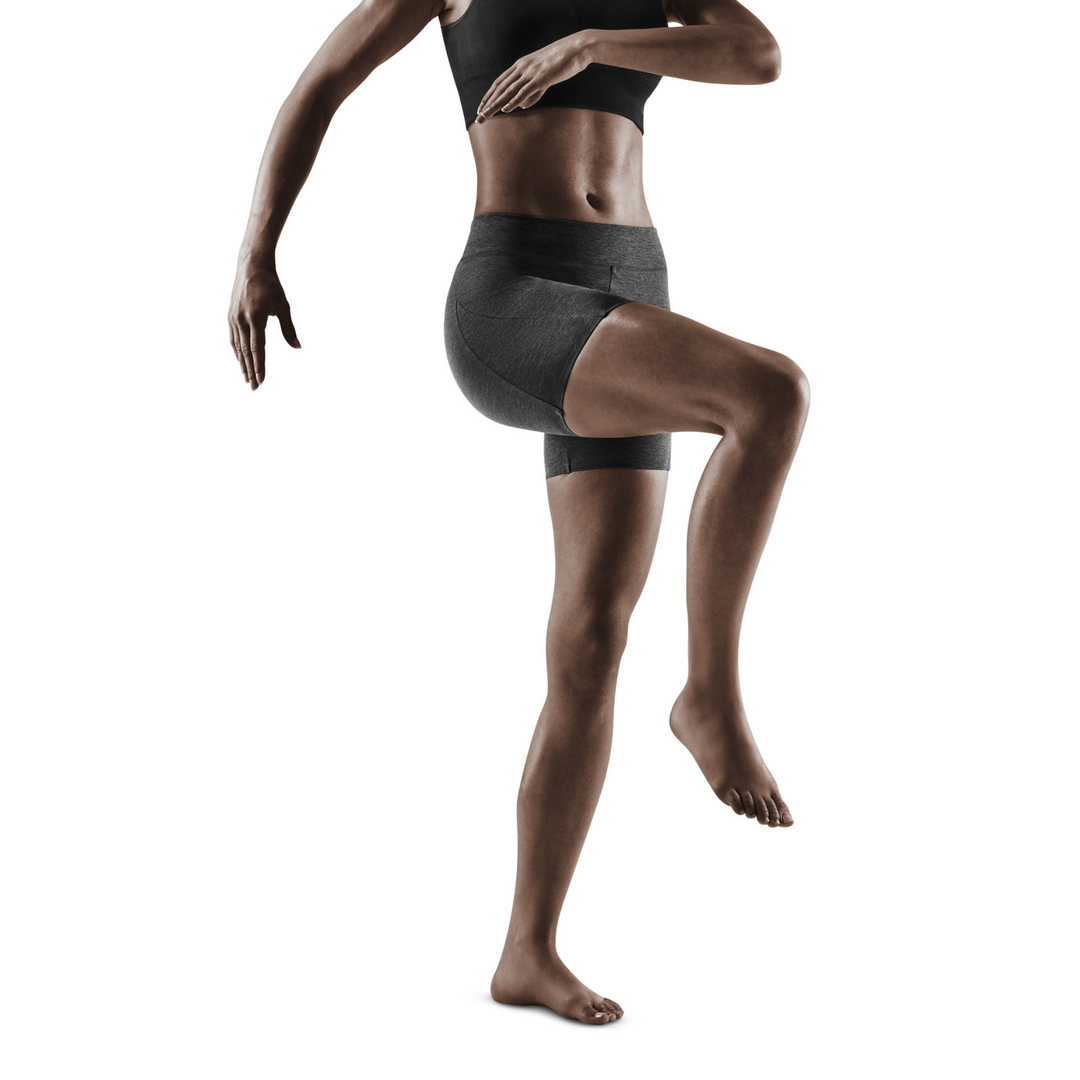 Pantalón corto de entrenamiento activo, mujeres, negro