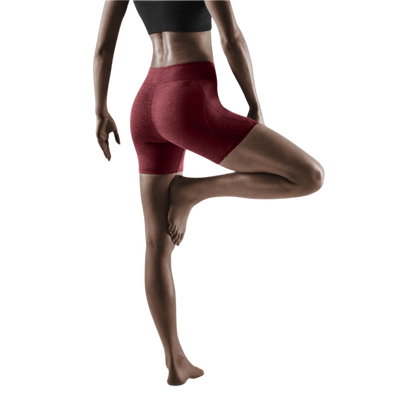Training Active Shorts, Women, Cardio Cherry Melange, Back View Model