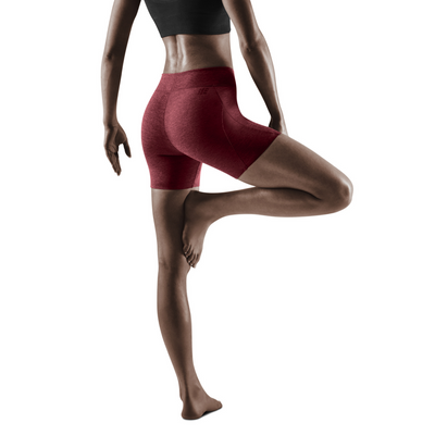 Training Active Shorts, Women, Cardio Cherry Melange, Back View Model