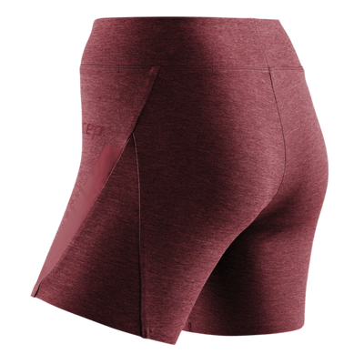 Training Active Shorts, Women, Cardio Cherry Melange, Back View