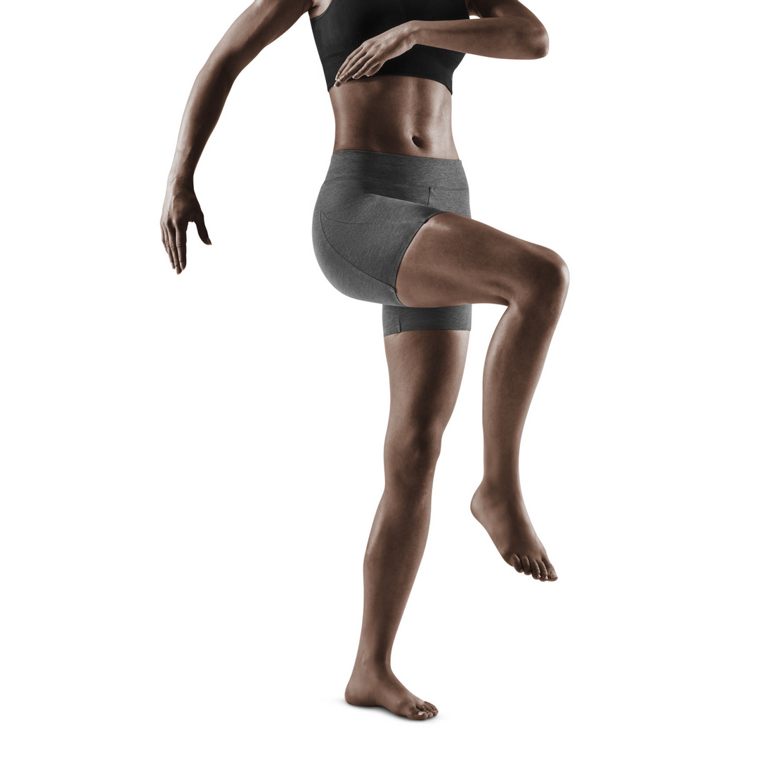 Training Active Shorts, Women, Grey Melange