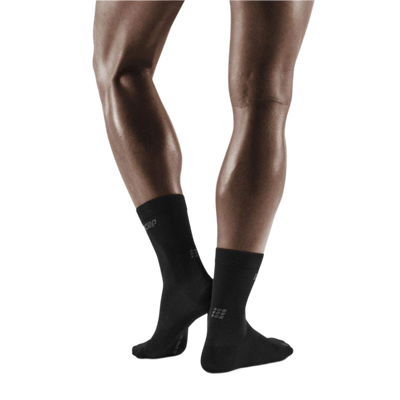 Allday Merino Mid Cut Compression Socks, Men, Anthracite, Back View Model
