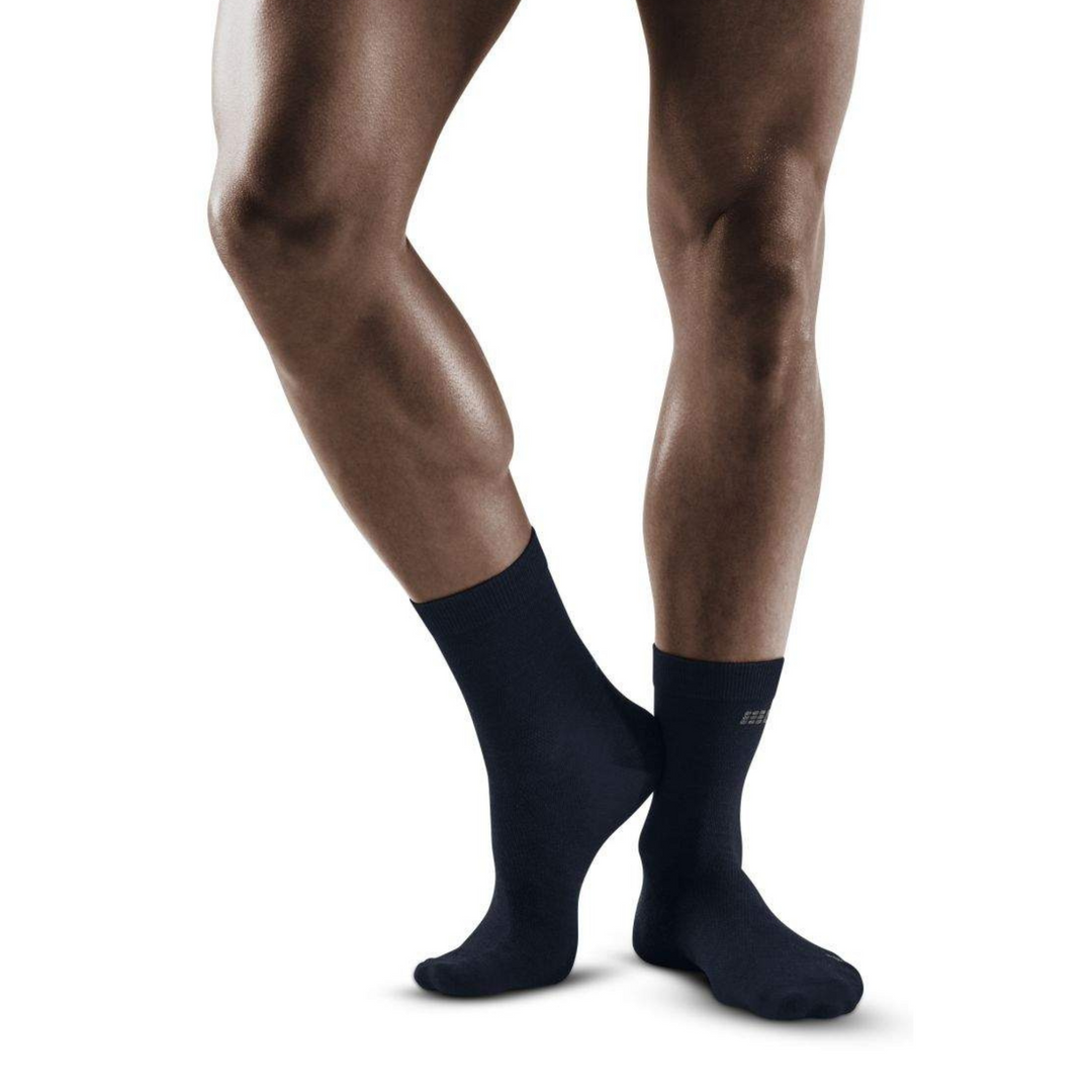 Allday calcetines de compresión de corte medio merino, hombres, azul oscuro