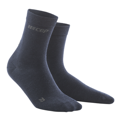 Allday Merino Mid Cut Compression Socks, Men, Dark Blue, Front View