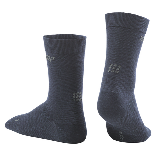 Allday Merino Κάλτσες Συμπίεσης Mid Cut, Ανδρικές, Σκούρο Μπλε, Πίσω Όψη
