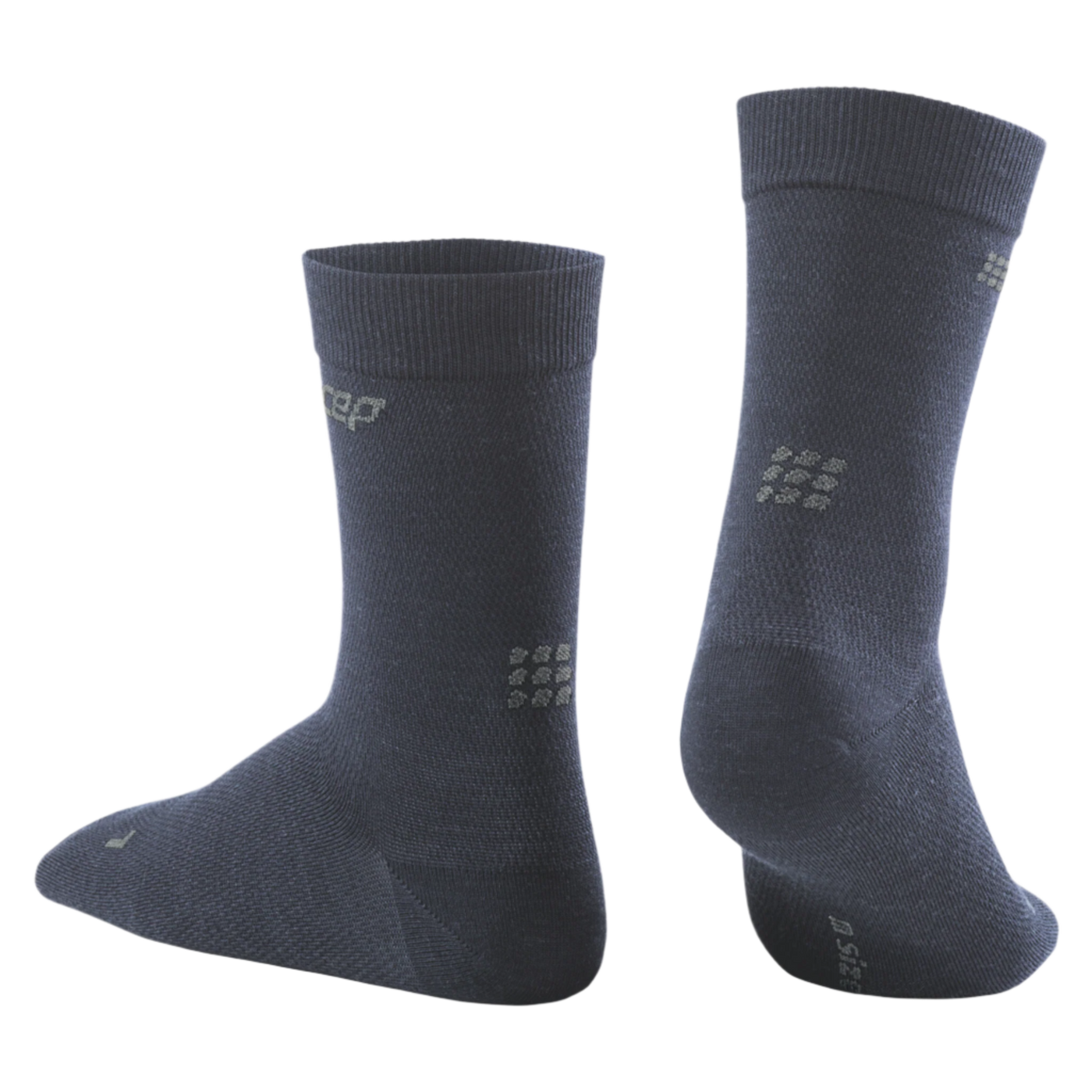 Allday Merino Mid Cut Compression Socks, Men, Dark Blue, Back View