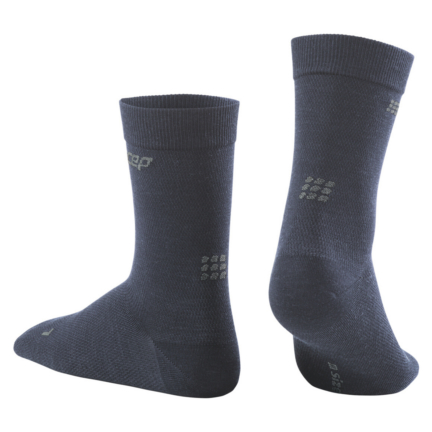 Allday Merino Mid Cut Compression Socks, Men, Dark Blue, Back View