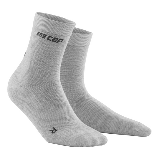 Allday Merino Mid Cut Compression Socks, Men, Light Grey, Front View