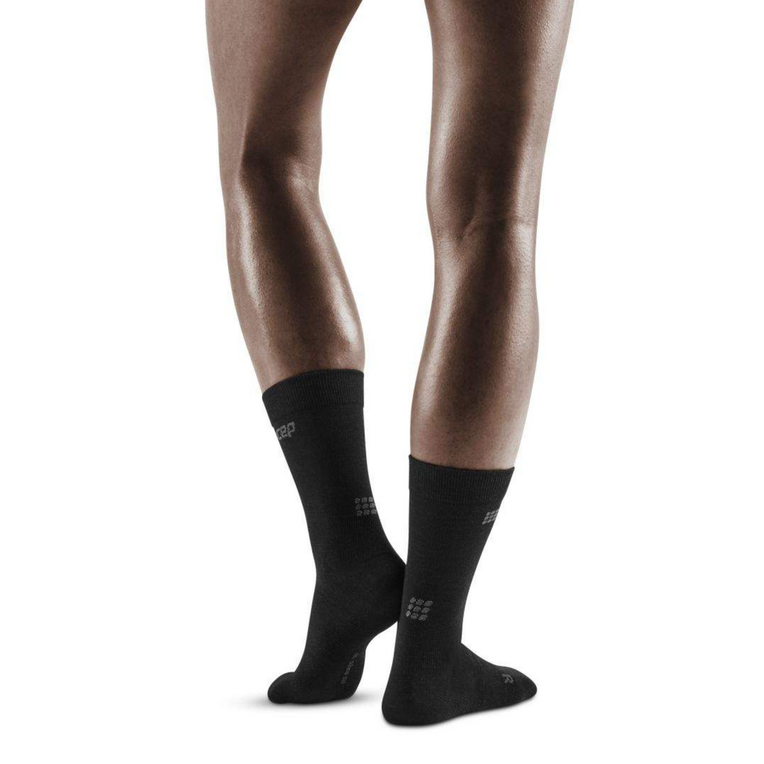 Allday Merino Κάλτσες Συμπίεσης Mid Cut, Γυναικείες, Ανθρακί, Μοντέλο Πίσω Όψης