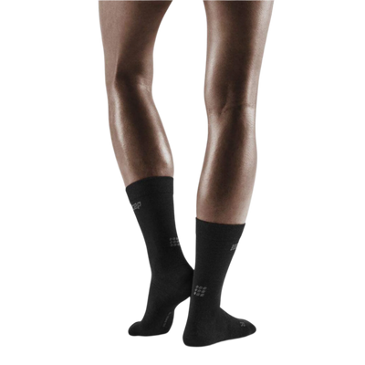 Allday Merino Mid Cut Compression Socks, Women, Anthracite, Back View Model