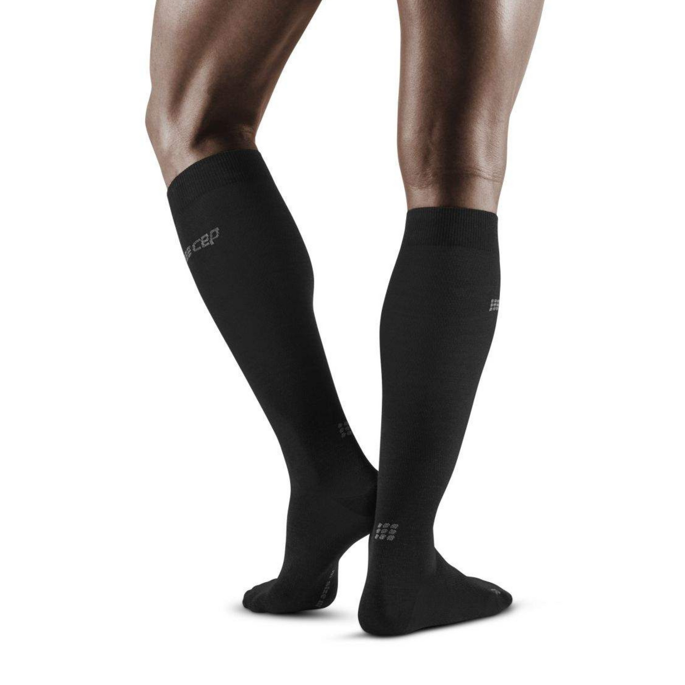 Allday Merino Tall Compression Socks, Men, Anthracite, Back View Model