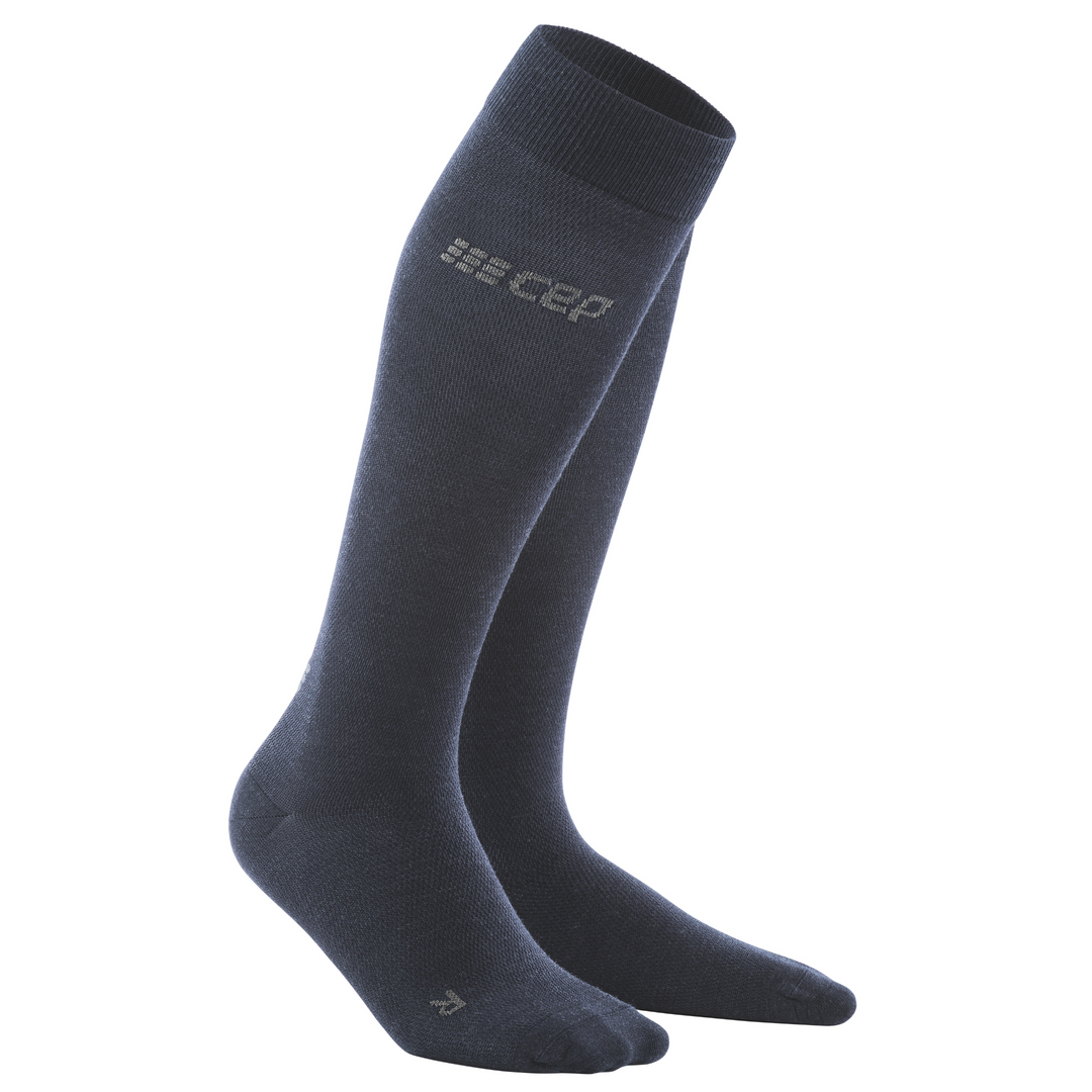 Allday Merino Ψηλές Κάλτσες Συμπίεσης, Ανδρικές, Σκούρο Μπλε, Πρόσοψη