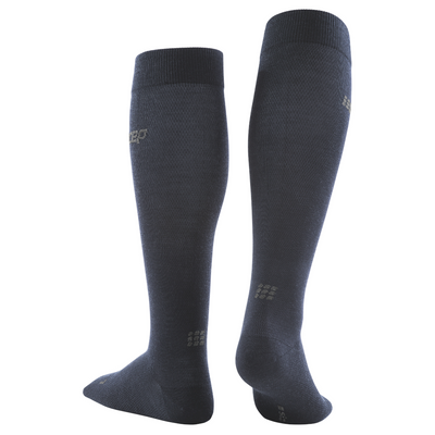 Allday Merino Tall Compression Socks, Men, Dark Blue, Back View