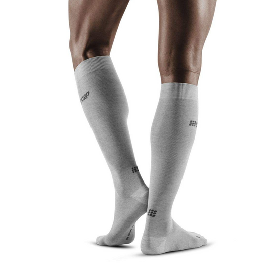 Allday Merino Tall Compression Socks, Men, Light Grey, Back View Model