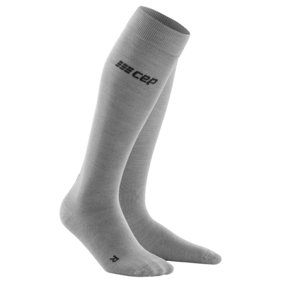 Allday Merino Tall Compression Socks, Men, Light Grey, Front View