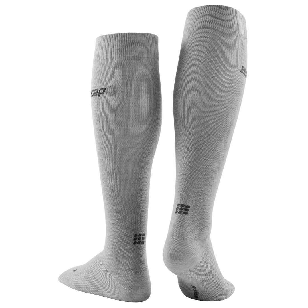 Allday Merino Tall Compression Socks, Men, Light Grey, Back View