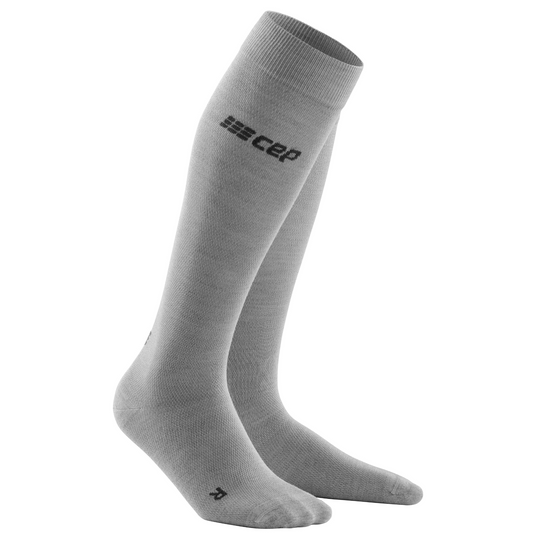 Allday Merino Tall Compression Socks, Women, Light Grey, Front View