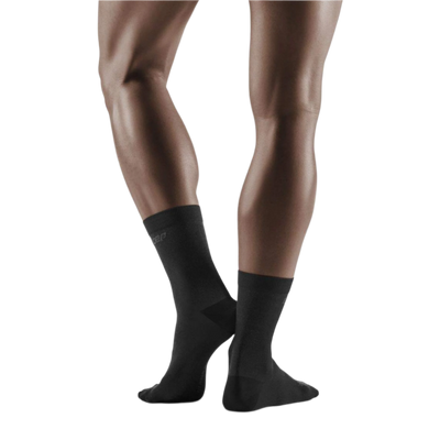 Allday Mid Cut Compression Socks, Men, Black, Back-View Model