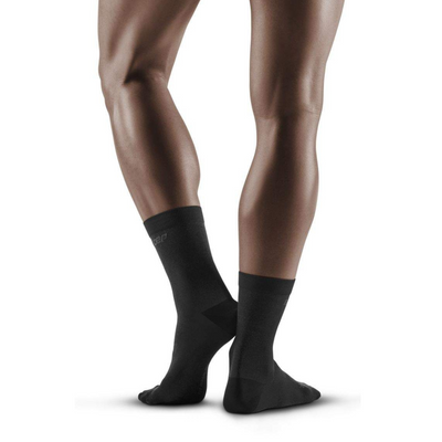 Allday Mid Cut Compression Socks, Men, Black, Back-View Model
