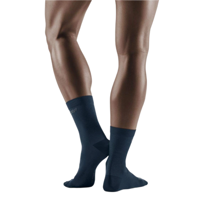 Allday Mid Cut Compression Socks, Men, Dark Blue, Back-View Model
