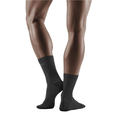 Allday Mid Cut Compression Socks, Men, Dark Grey, Back-View Model