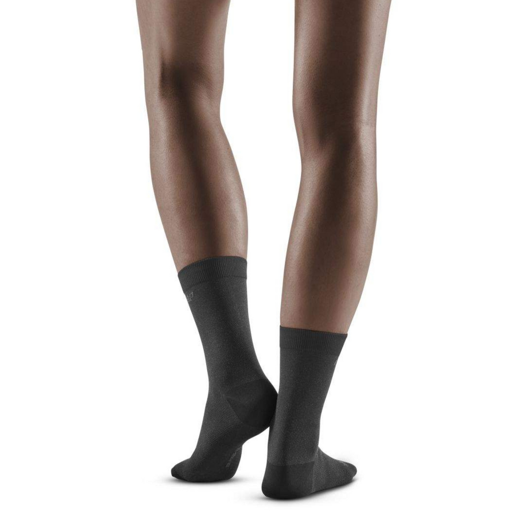 Allday Mid Cut Compression Socks, Women, Dark Grey, Back-View Model