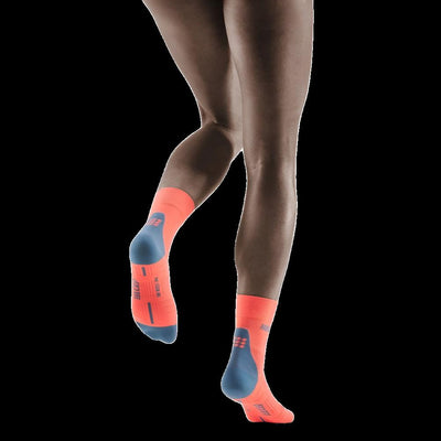 Short Compression Socks 3.0, Women, Coral/Grey - Back View