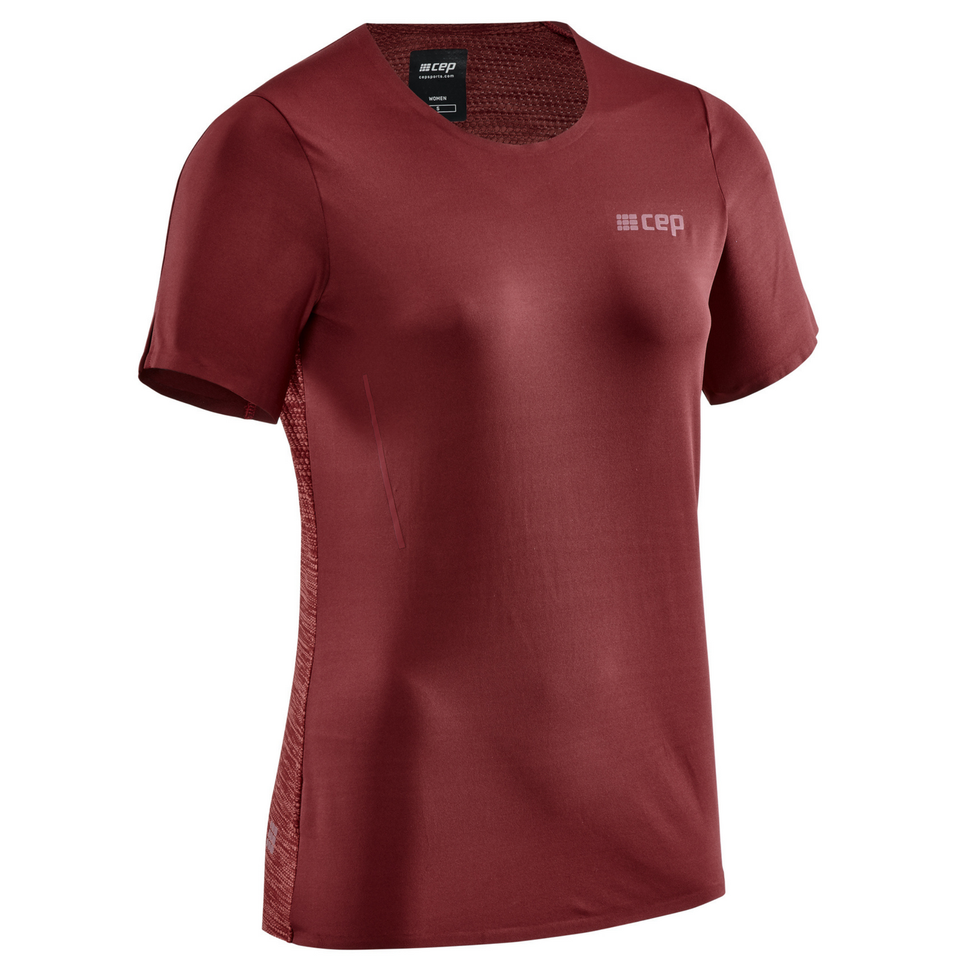 Run Short Sleeve Shirt, Women, Dark Red, Front View