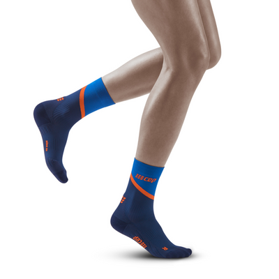 Chevron Mid Cut Compression Socks, Women, Peacoat/Blue