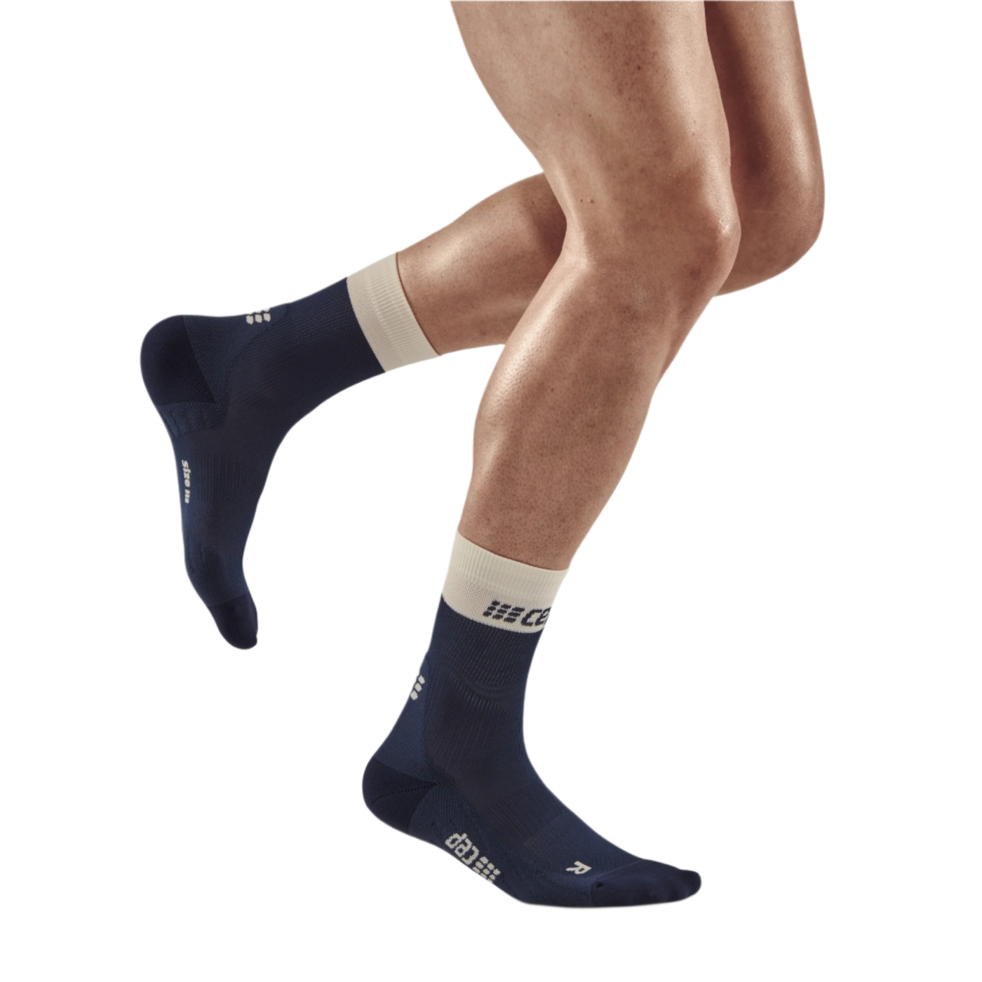Bloom Mid Cut Compression Socks, Men, Blue/White