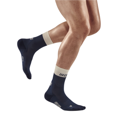 Bloom Mid Cut Compression Socks, Men, Blue/White