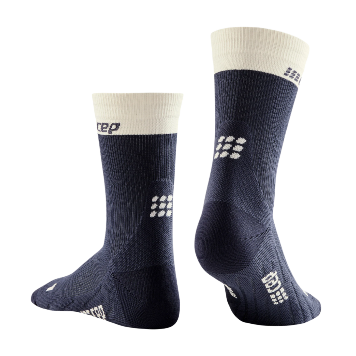 Bloom Mid Cut Compression Socks, Men, Blue/White, Back View