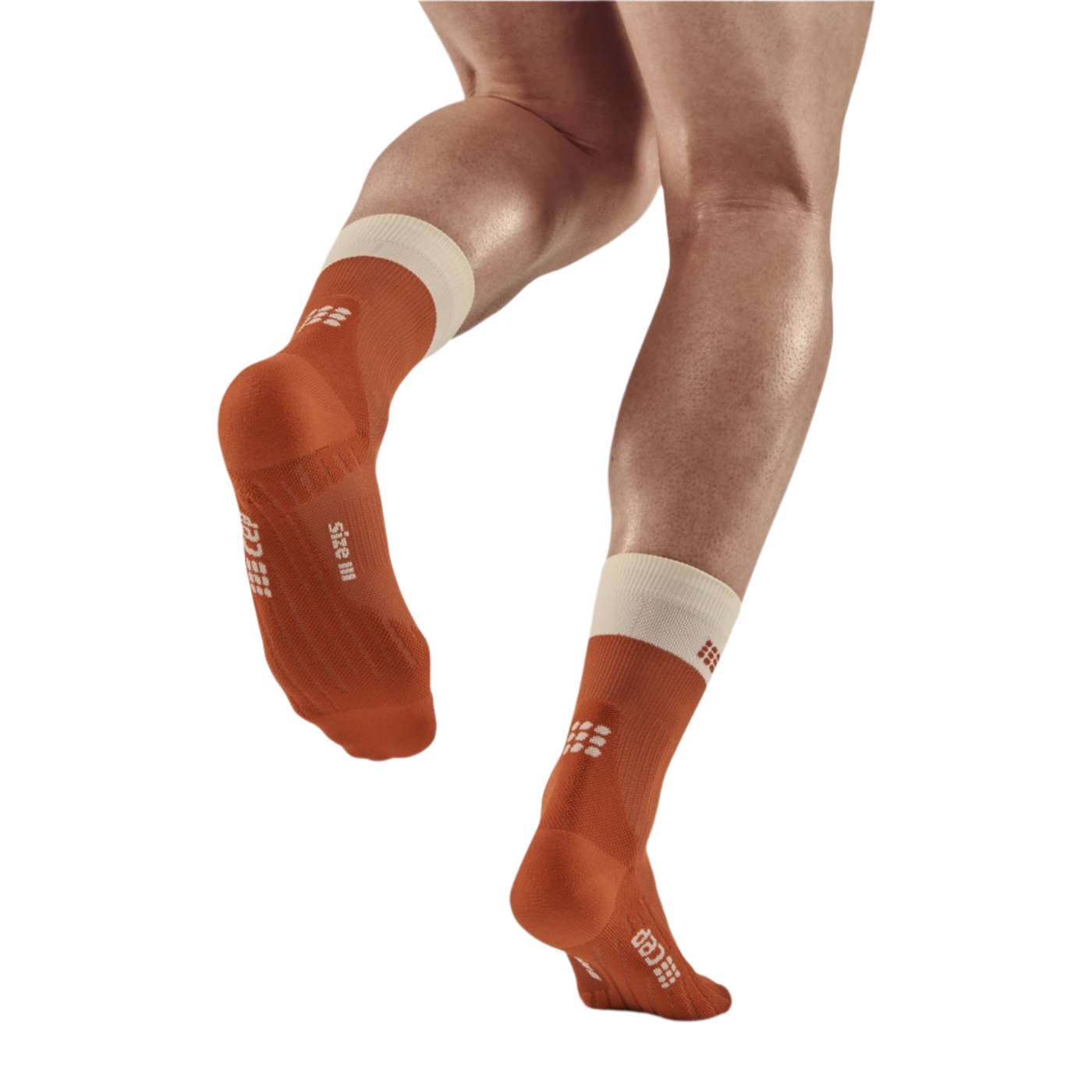 Bloom Mid Cut Compression Socks, Men, Ginger/White, Back-View Model