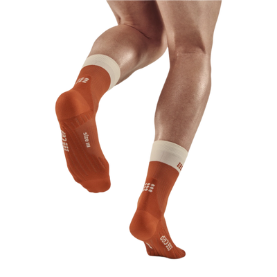 Bloom Mid Cut Compression Socks, Men, Ginger/White, Back-View Model