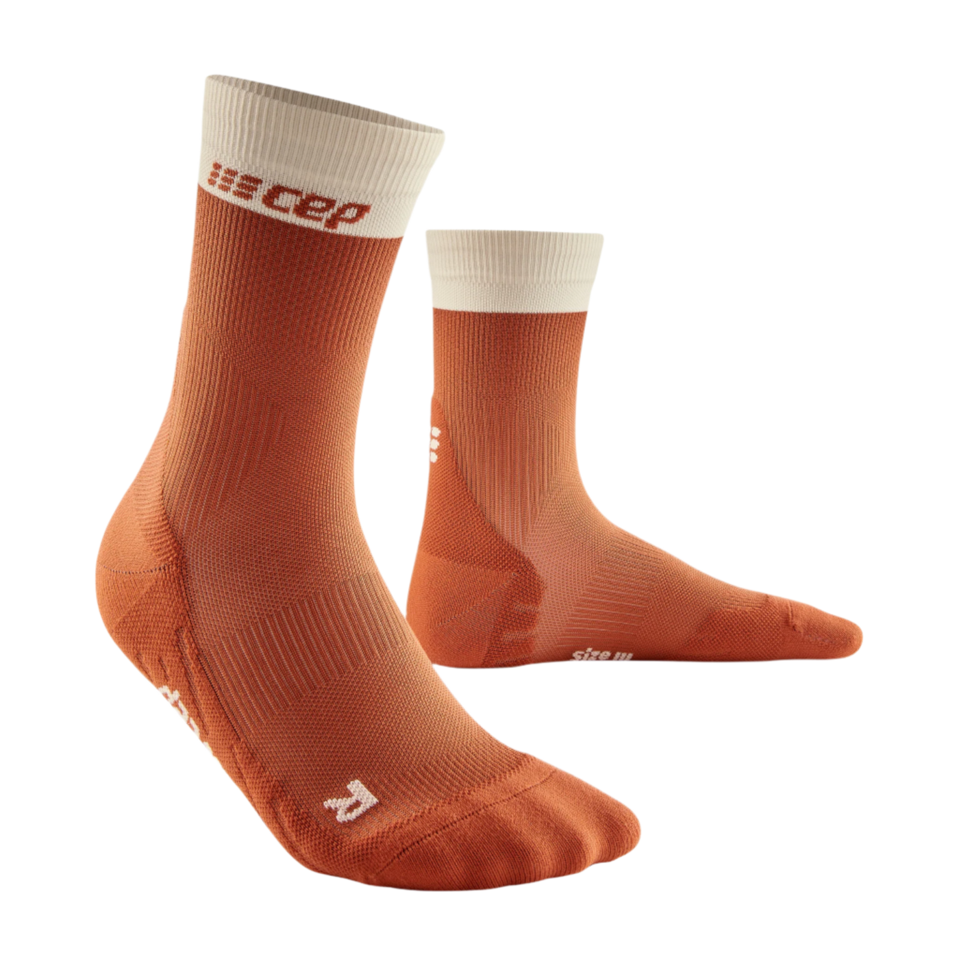 Bloom Mid Cut Compression Socks, Men, Ginger/White, Front View